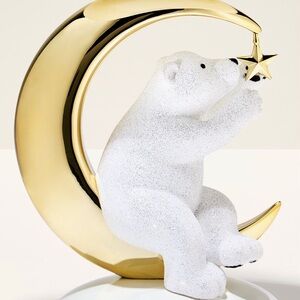 Bath and body works Gold and White Polar Bear candle holder